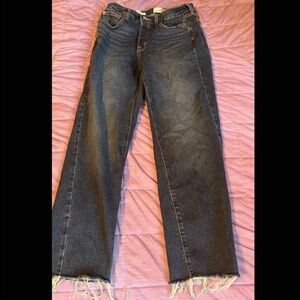 oversized dark blue jeans